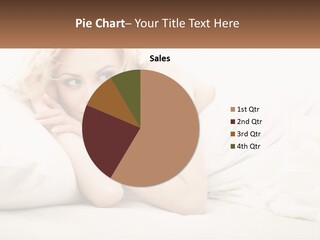 A Woman Laying On Top Of A White Bed PowerPoint Template