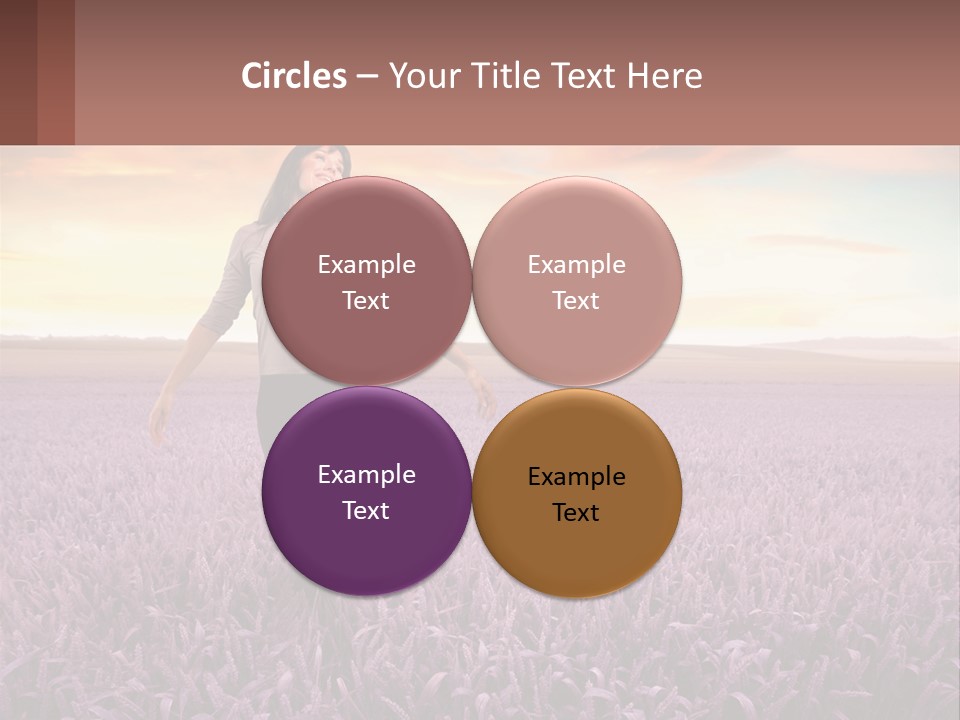 A Woman Standing In A Field Of Purple Flowers PowerPoint Template