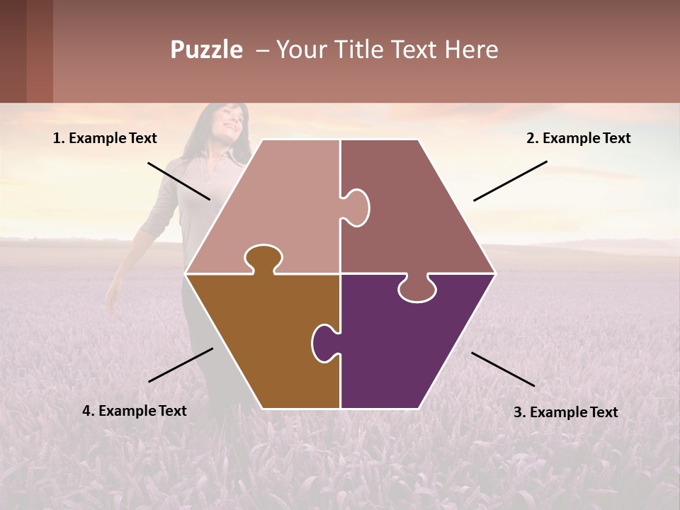 A Woman Standing In A Field Of Purple Flowers PowerPoint Template