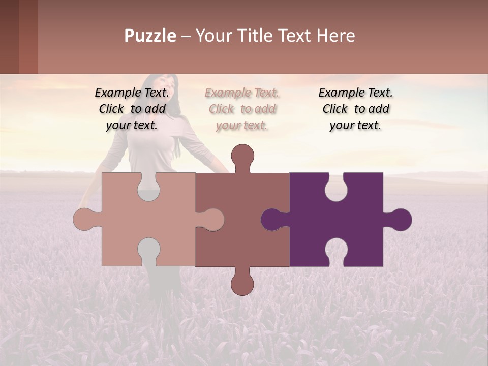 A Woman Standing In A Field Of Purple Flowers PowerPoint Template