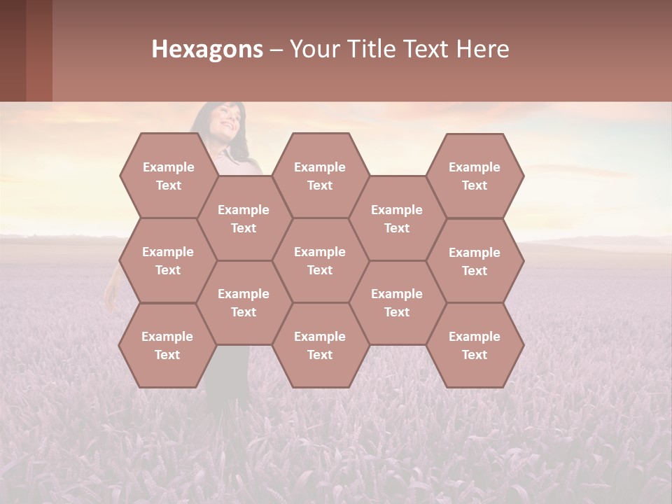 A Woman Standing In A Field Of Purple Flowers PowerPoint Template