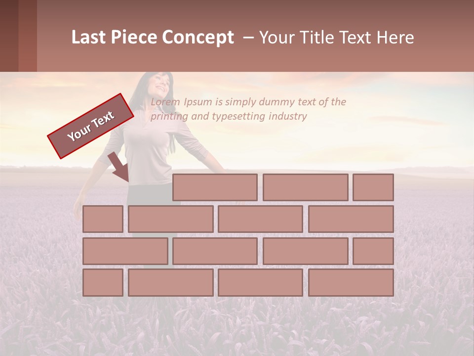 A Woman Standing In A Field Of Purple Flowers PowerPoint Template