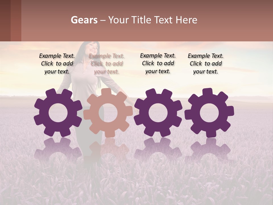 A Woman Standing In A Field Of Purple Flowers PowerPoint Template