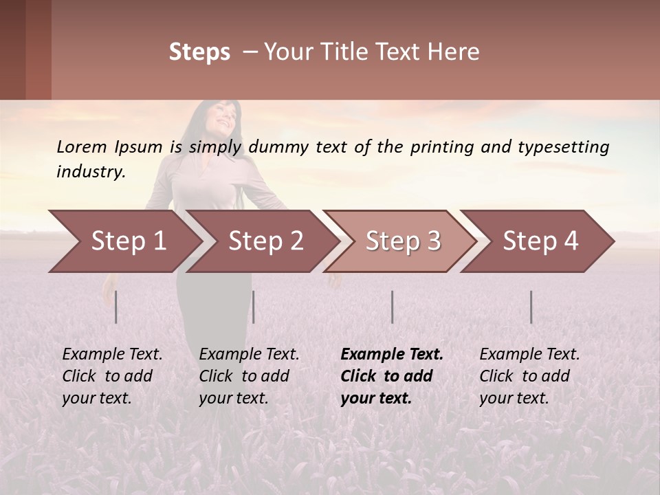 A Woman Standing In A Field Of Purple Flowers PowerPoint Template