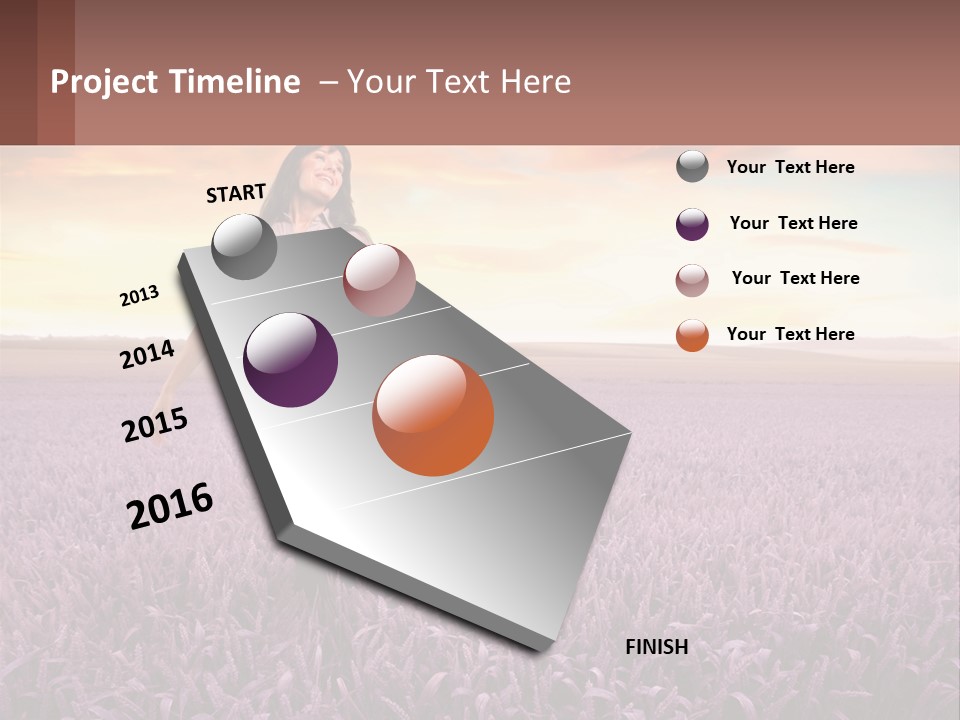 A Woman Standing In A Field Of Purple Flowers PowerPoint Template