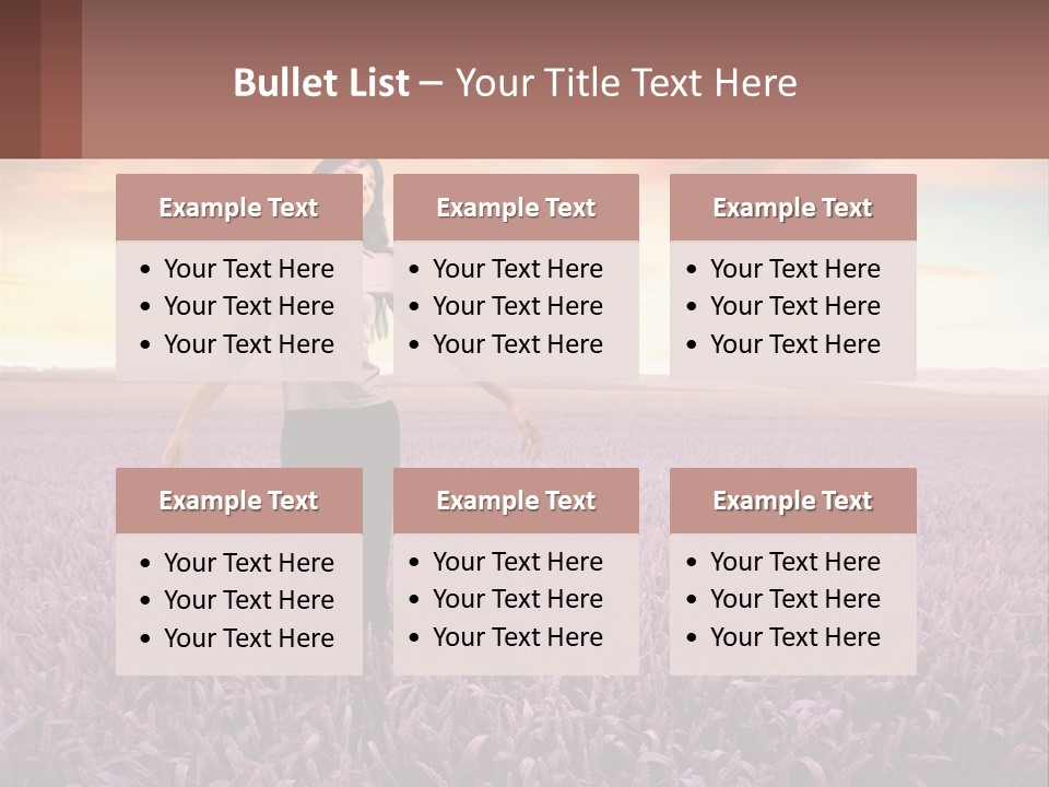 A Woman Standing In A Field Of Purple Flowers PowerPoint Template