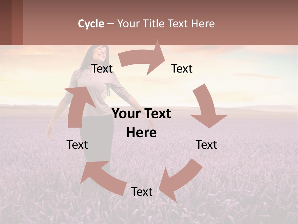 A Woman Standing In A Field Of Purple Flowers PowerPoint Template