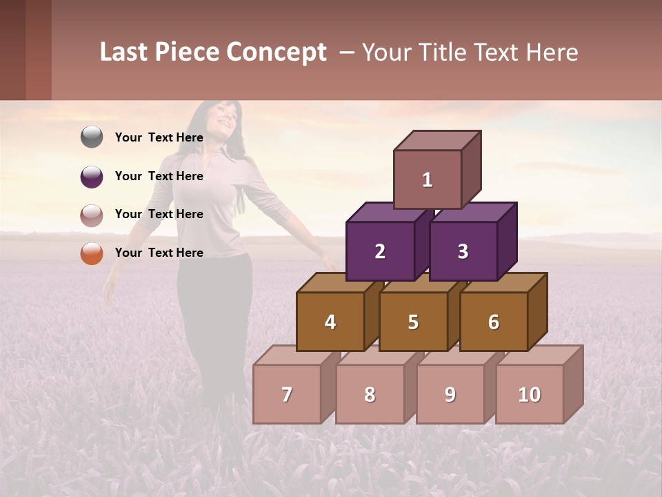 A Woman Standing In A Field Of Purple Flowers PowerPoint Template