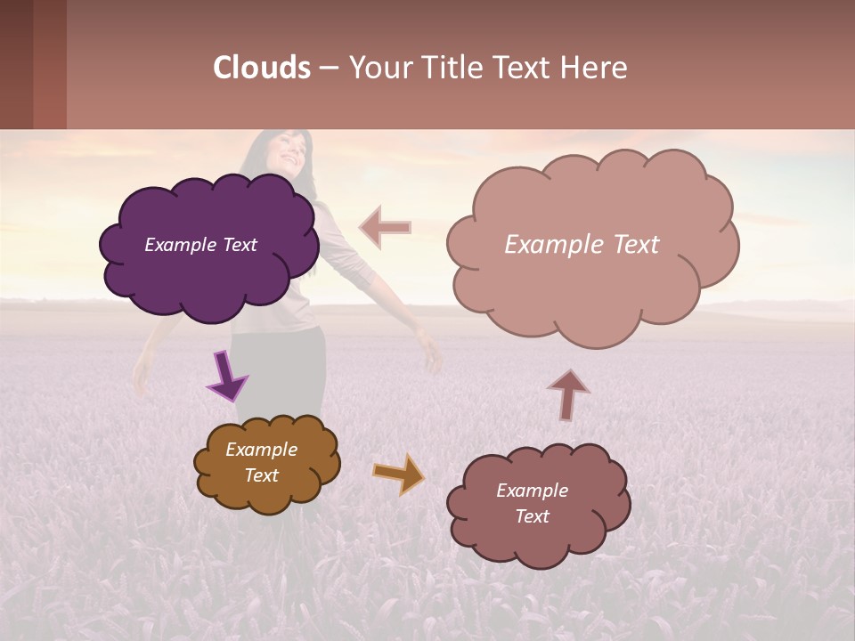 A Woman Standing In A Field Of Purple Flowers PowerPoint Template