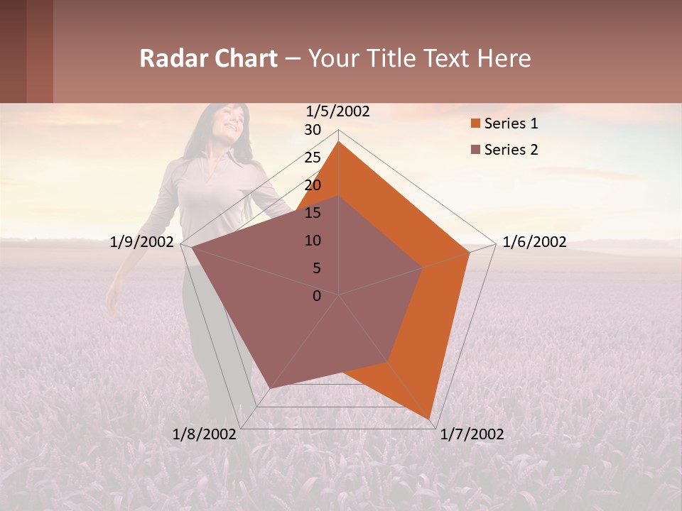 A Woman Standing In A Field Of Purple Flowers PowerPoint Template