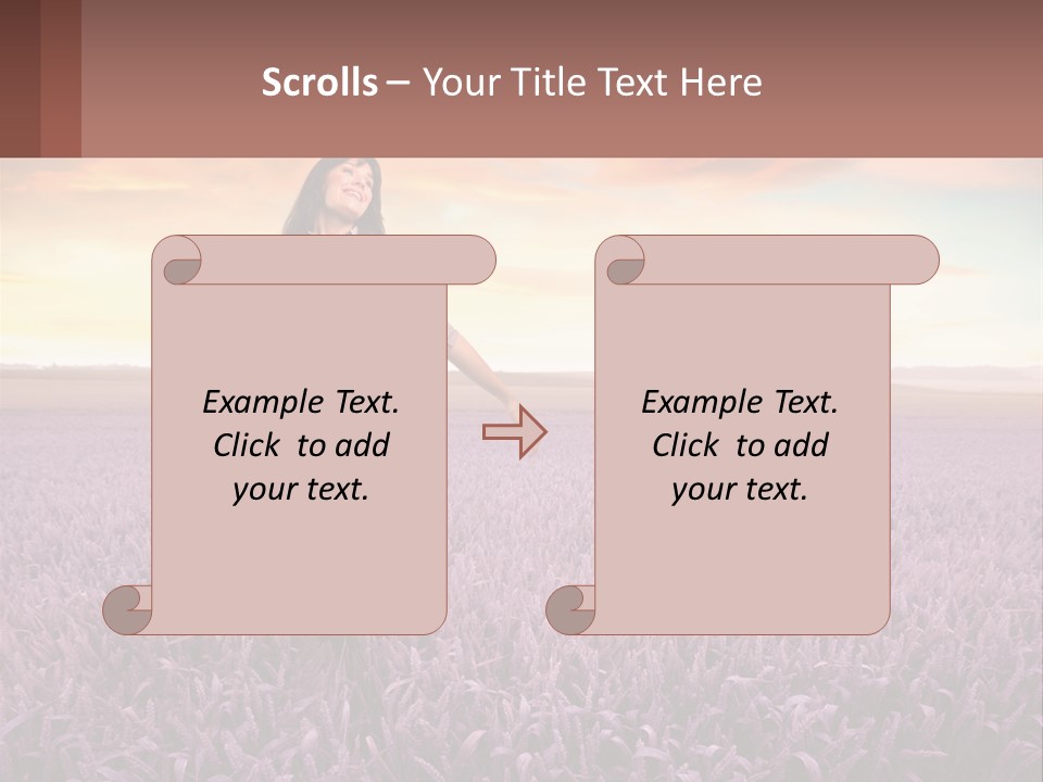 A Woman Standing In A Field Of Purple Flowers PowerPoint Template