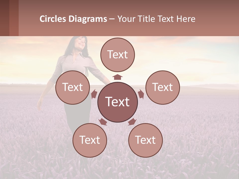 A Woman Standing In A Field Of Purple Flowers PowerPoint Template