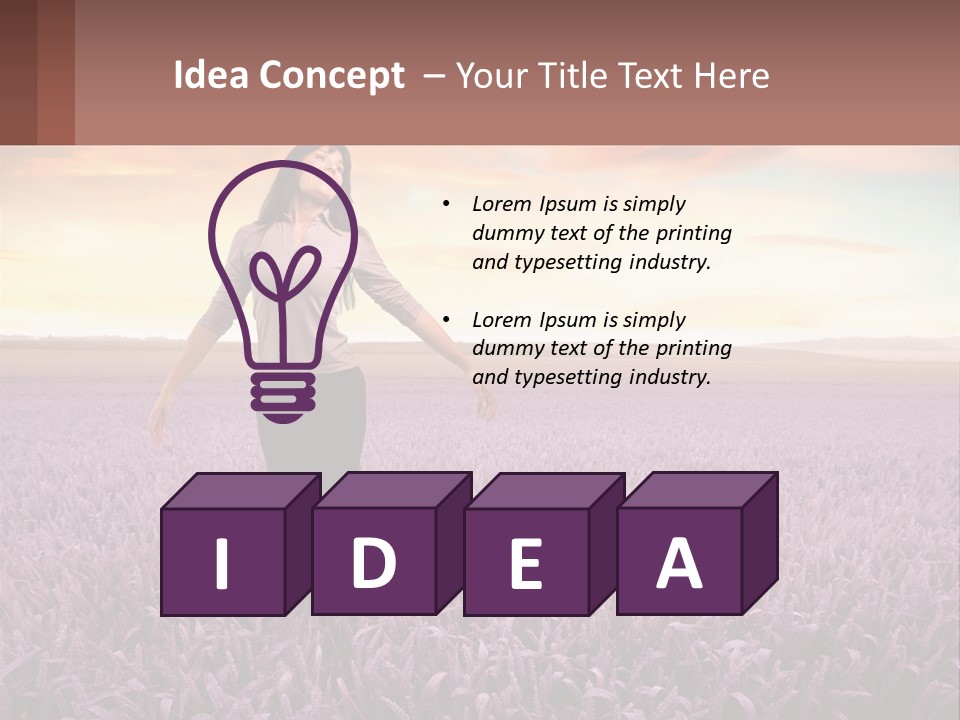 A Woman Standing In A Field Of Purple Flowers PowerPoint Template