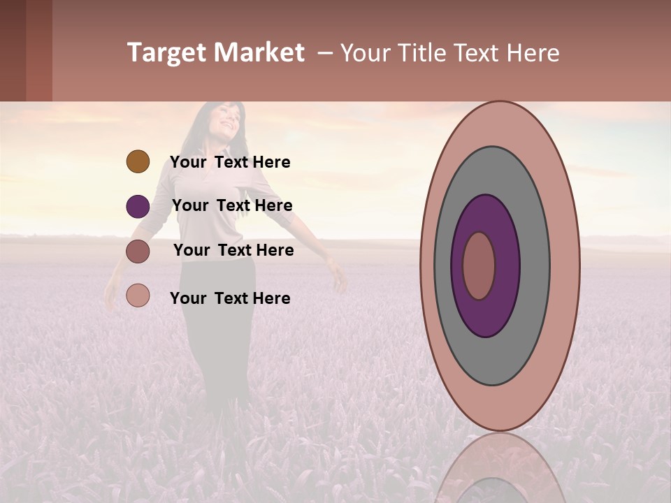 A Woman Standing In A Field Of Purple Flowers PowerPoint Template