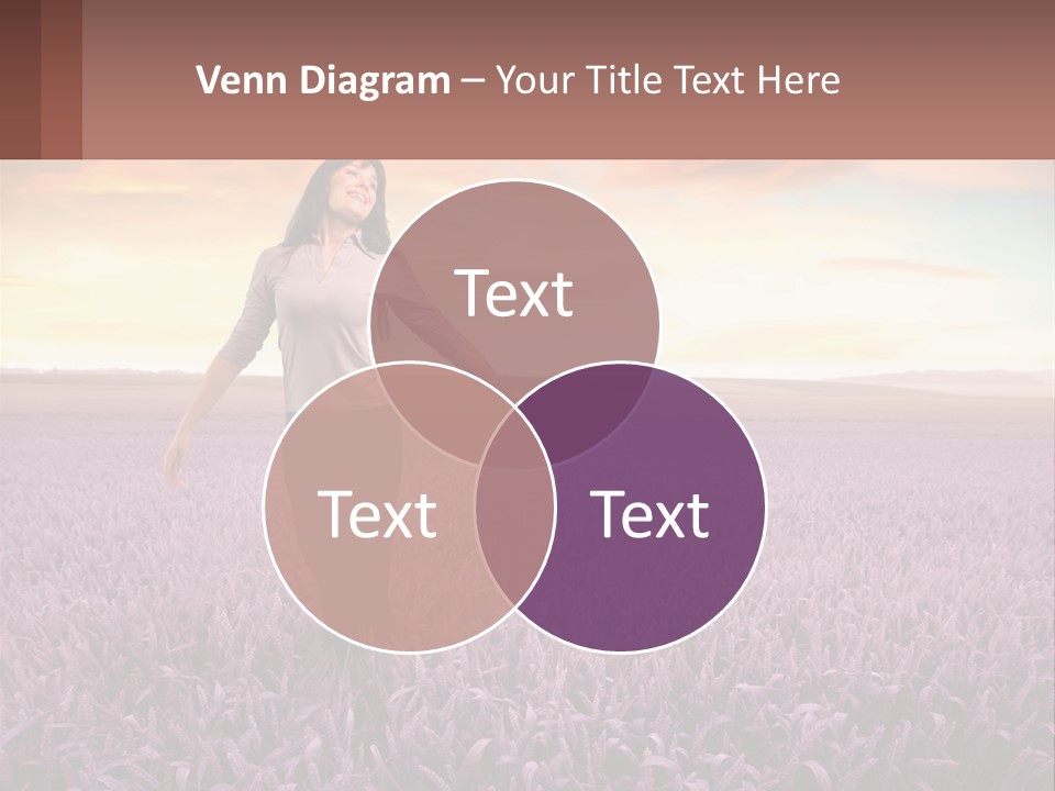 A Woman Standing In A Field Of Purple Flowers PowerPoint Template