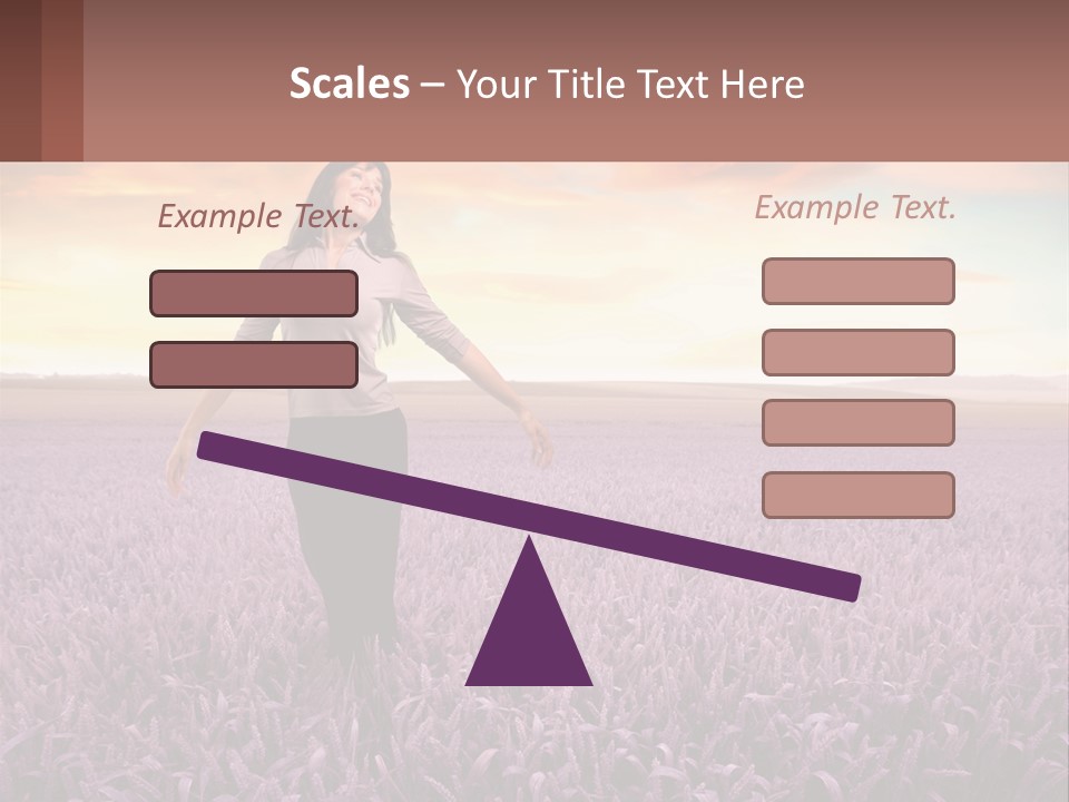 A Woman Standing In A Field Of Purple Flowers PowerPoint Template