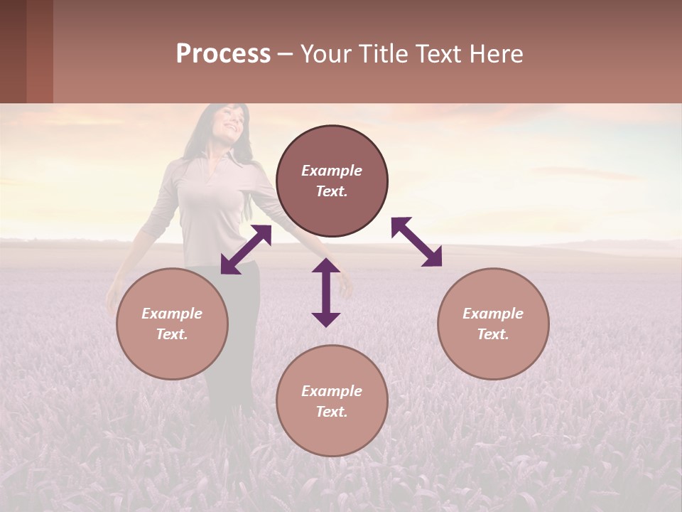 A Woman Standing In A Field Of Purple Flowers PowerPoint Template