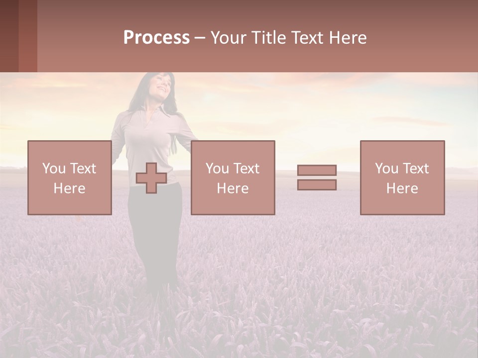 A Woman Standing In A Field Of Purple Flowers PowerPoint Template