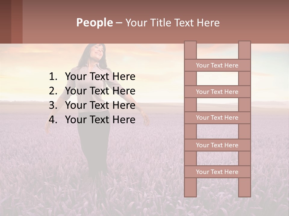 A Woman Standing In A Field Of Purple Flowers PowerPoint Template