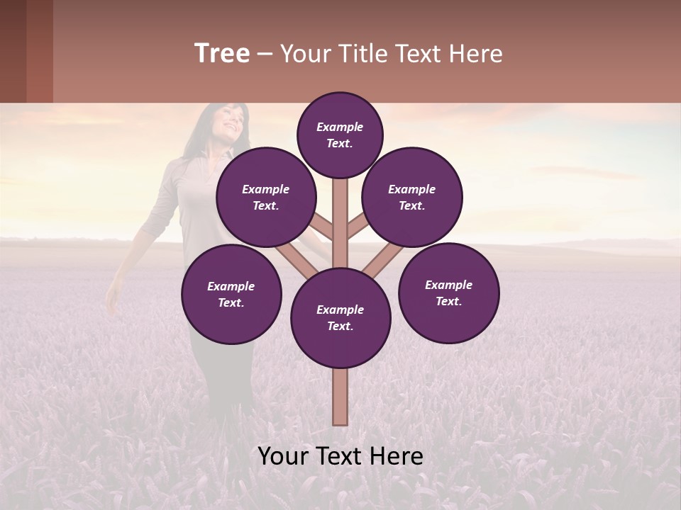 A Woman Standing In A Field Of Purple Flowers PowerPoint Template