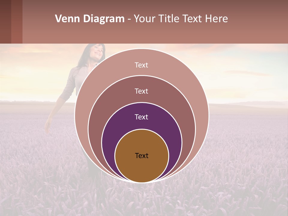 A Woman Standing In A Field Of Purple Flowers PowerPoint Template