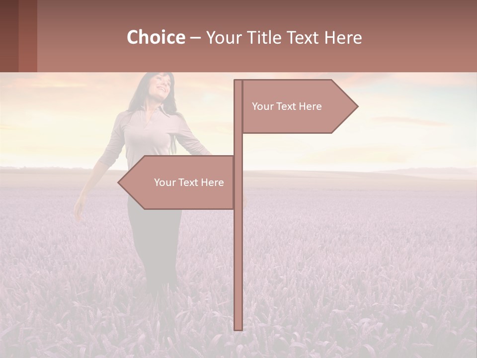 A Woman Standing In A Field Of Purple Flowers PowerPoint Template