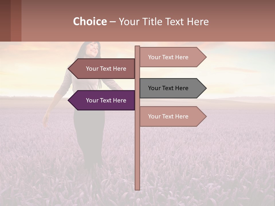 A Woman Standing In A Field Of Purple Flowers PowerPoint Template