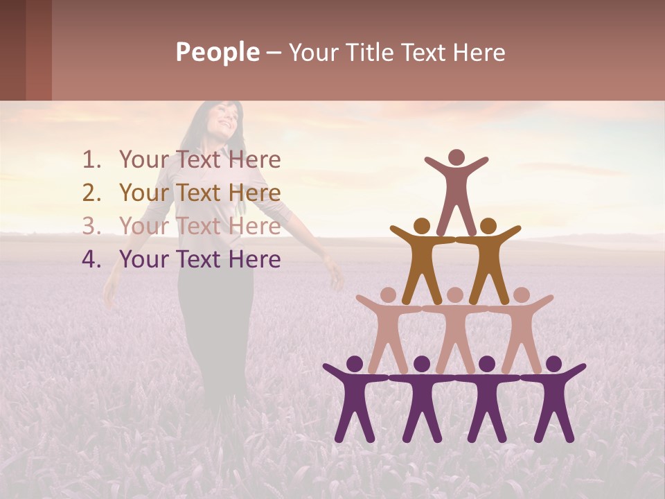 A Woman Standing In A Field Of Purple Flowers PowerPoint Template
