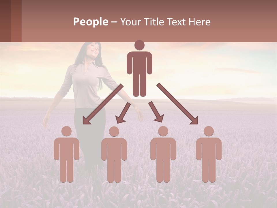 A Woman Standing In A Field Of Purple Flowers PowerPoint Template