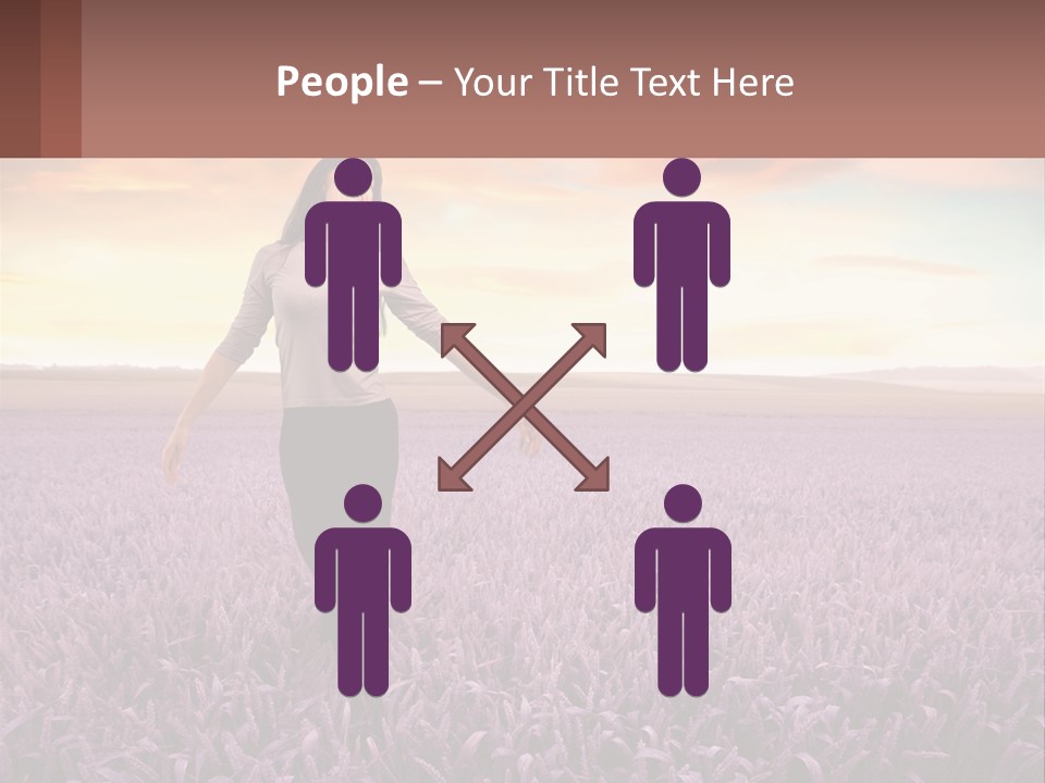 A Woman Standing In A Field Of Purple Flowers PowerPoint Template