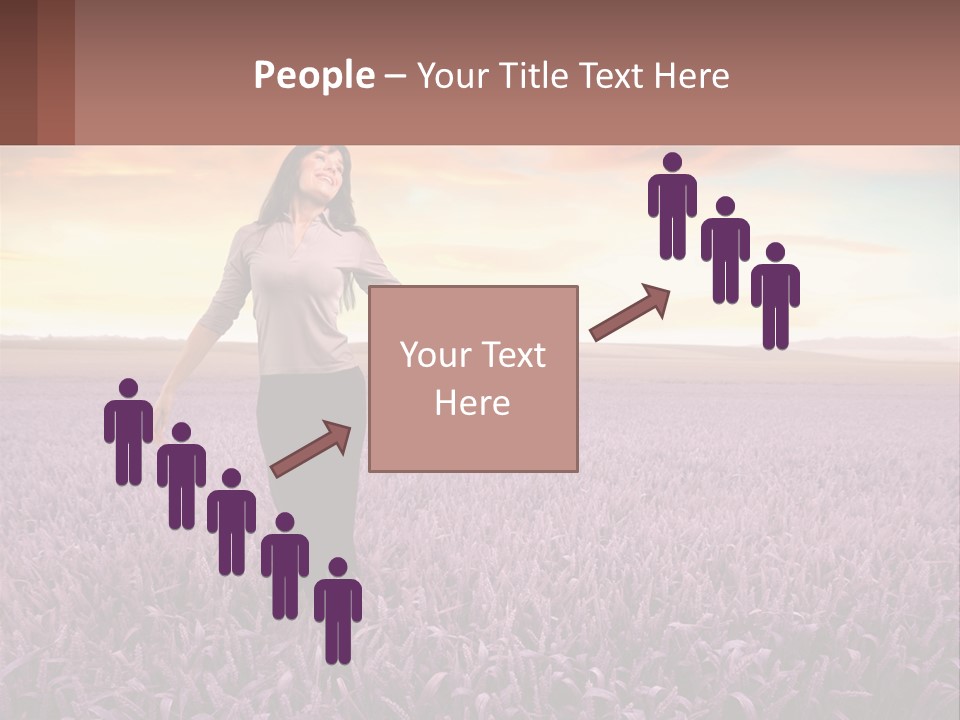 A Woman Standing In A Field Of Purple Flowers PowerPoint Template