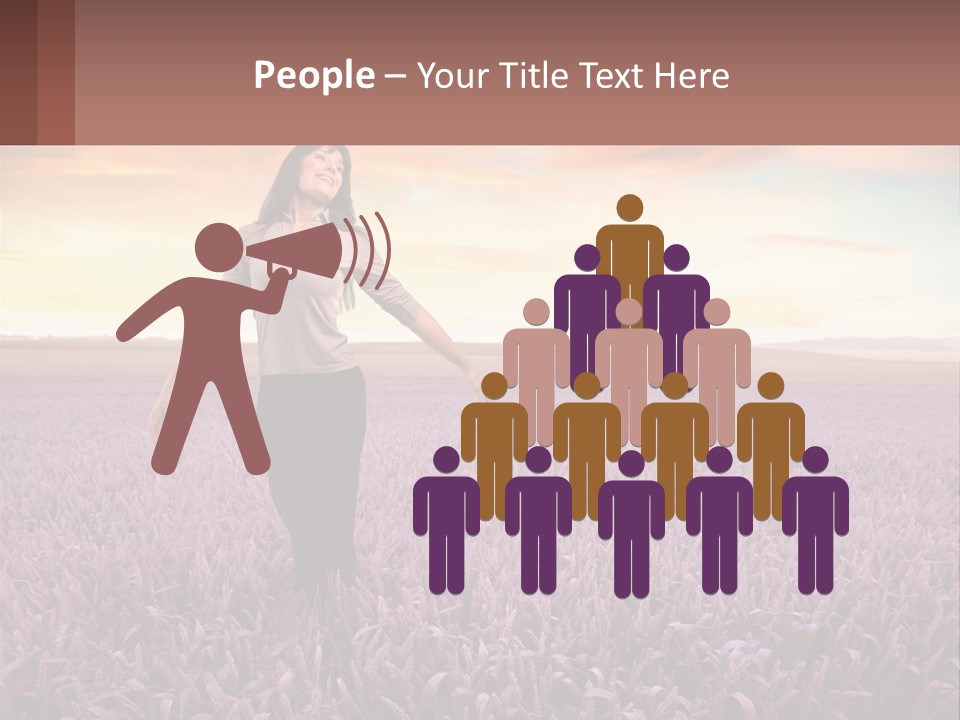 A Woman Standing In A Field Of Purple Flowers PowerPoint Template