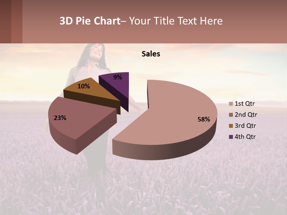 A Woman Standing In A Field Of Purple Flowers PowerPoint Template