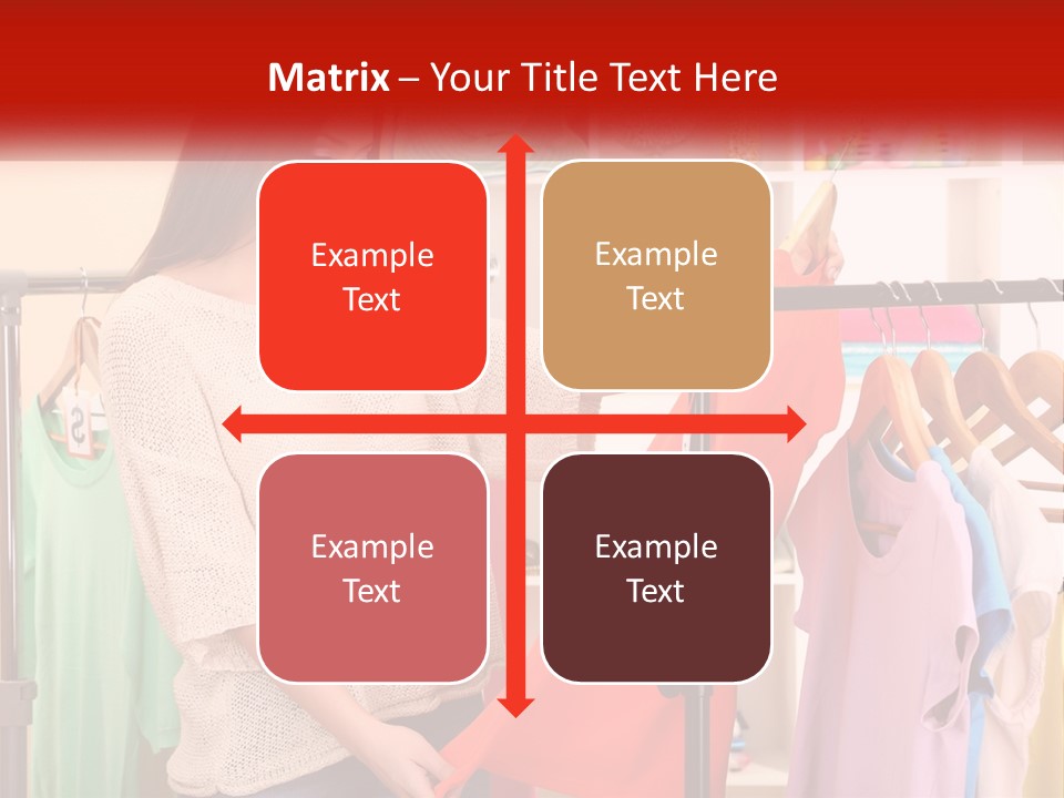 A Woman Looking At Clothes On A Rack PowerPoint Template