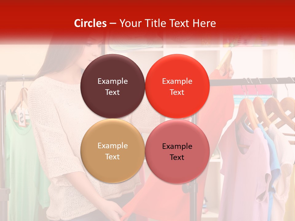 A Woman Looking At Clothes On A Rack PowerPoint Template