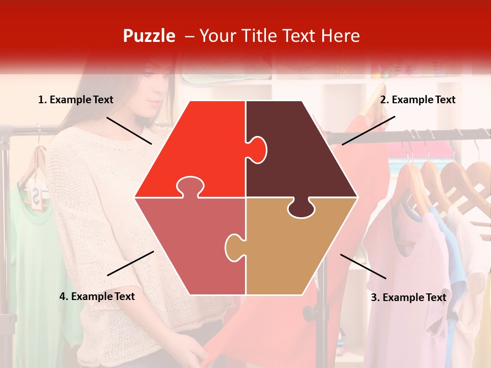 A Woman Looking At Clothes On A Rack PowerPoint Template