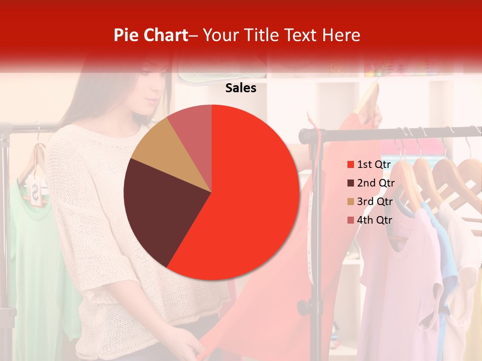A Woman Looking At Clothes On A Rack PowerPoint Template