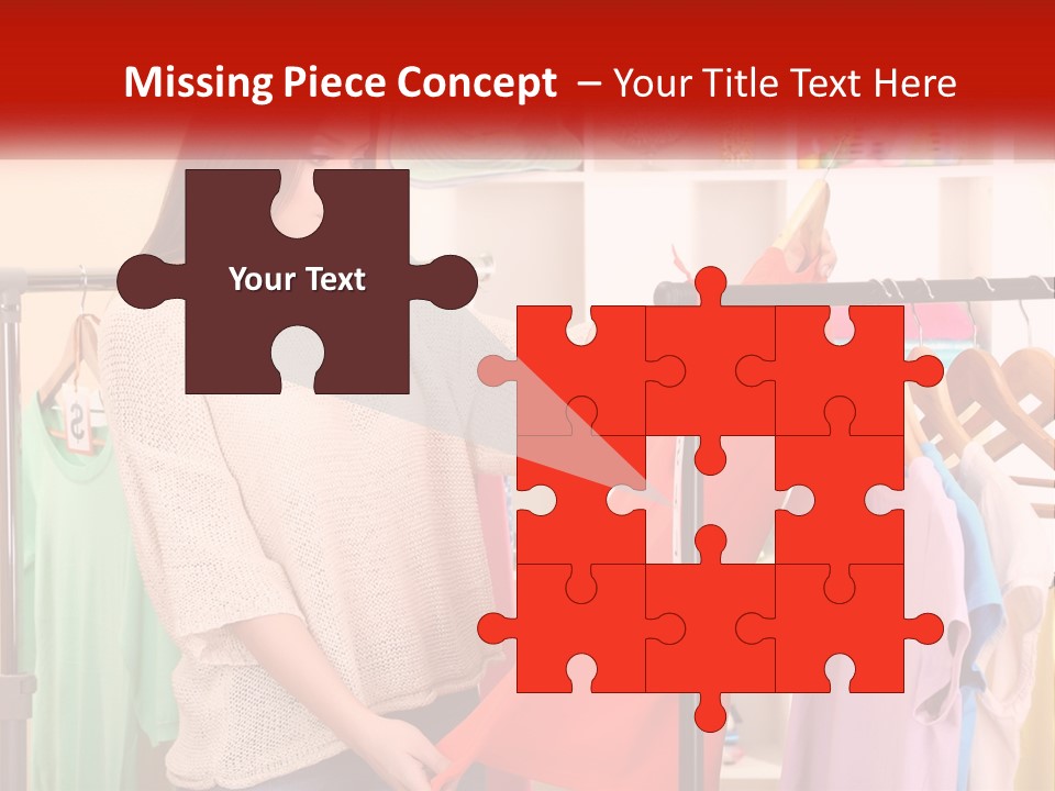 A Woman Looking At Clothes On A Rack PowerPoint Template