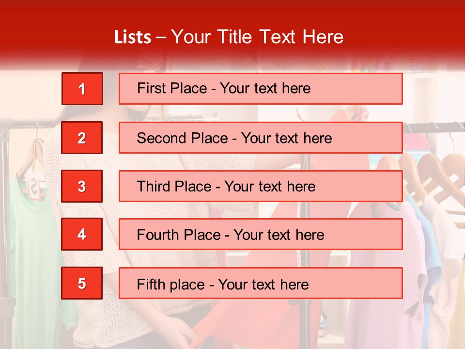 A Woman Looking At Clothes On A Rack PowerPoint Template