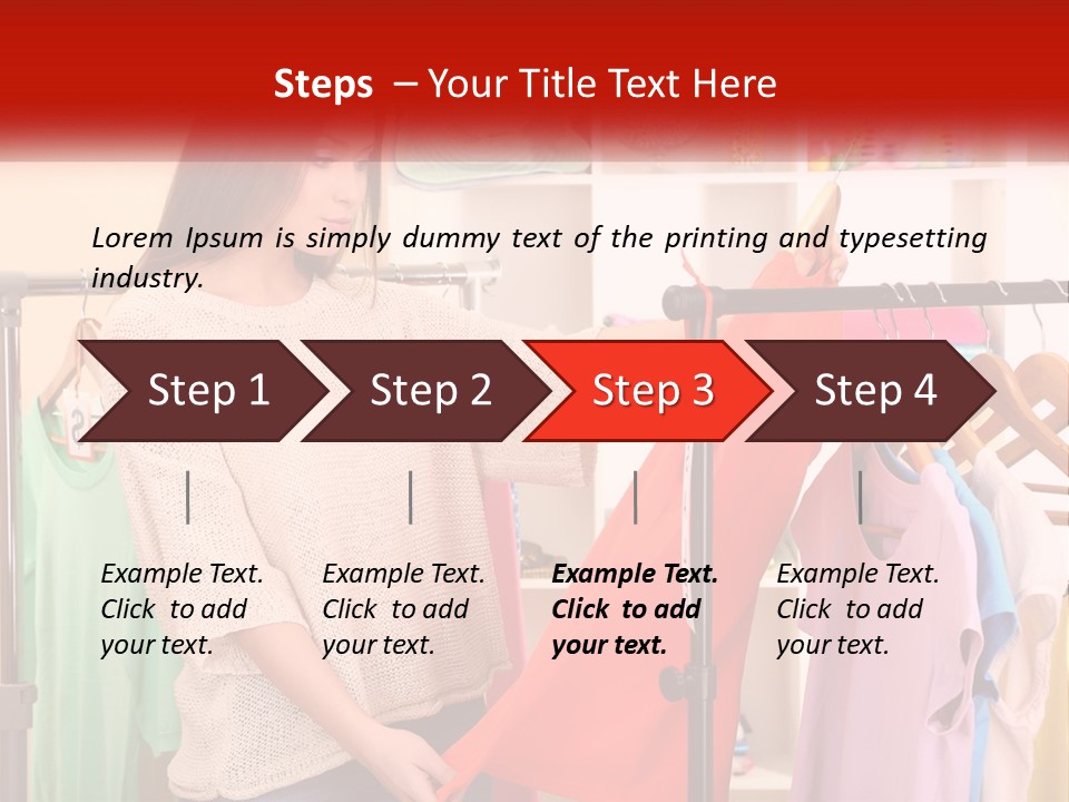 A Woman Looking At Clothes On A Rack PowerPoint Template