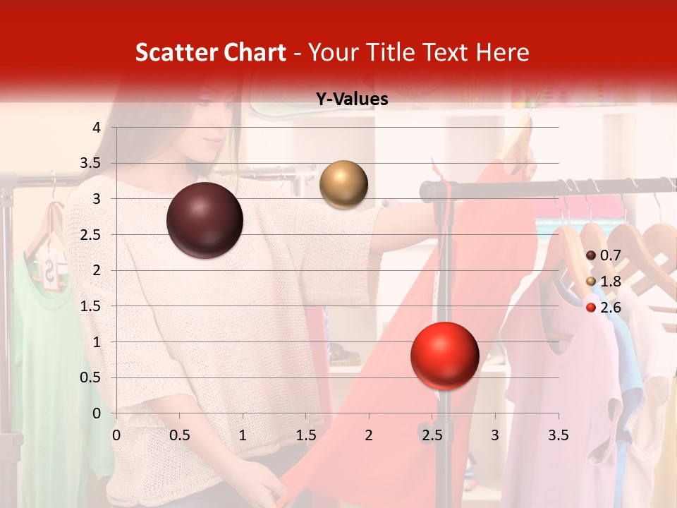 A Woman Looking At Clothes On A Rack PowerPoint Template