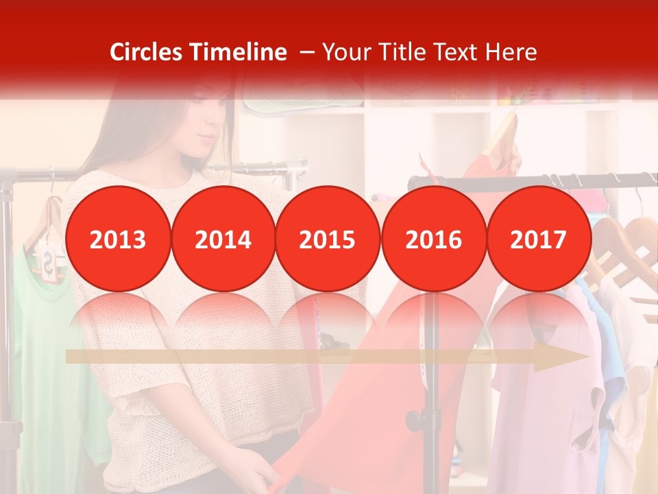 A Woman Looking At Clothes On A Rack PowerPoint Template