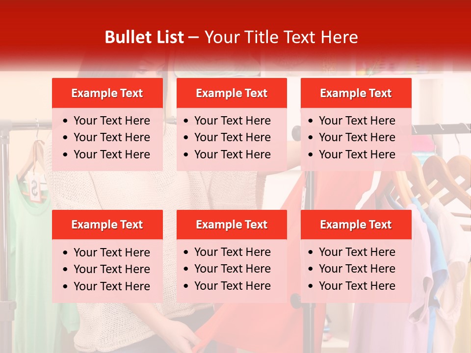 A Woman Looking At Clothes On A Rack PowerPoint Template