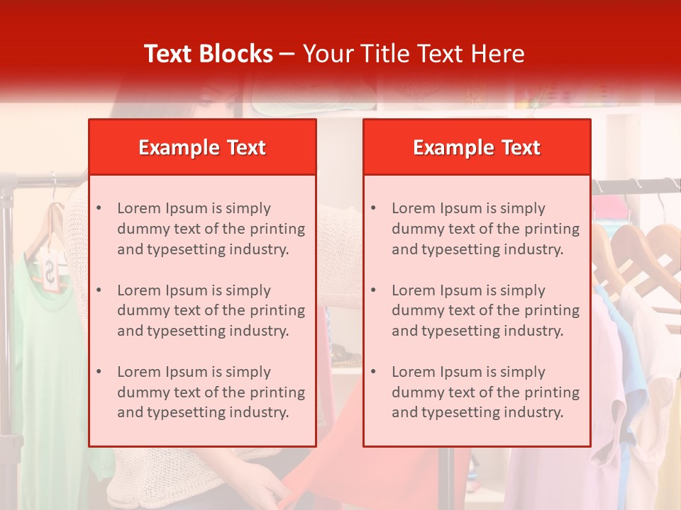 A Woman Looking At Clothes On A Rack PowerPoint Template