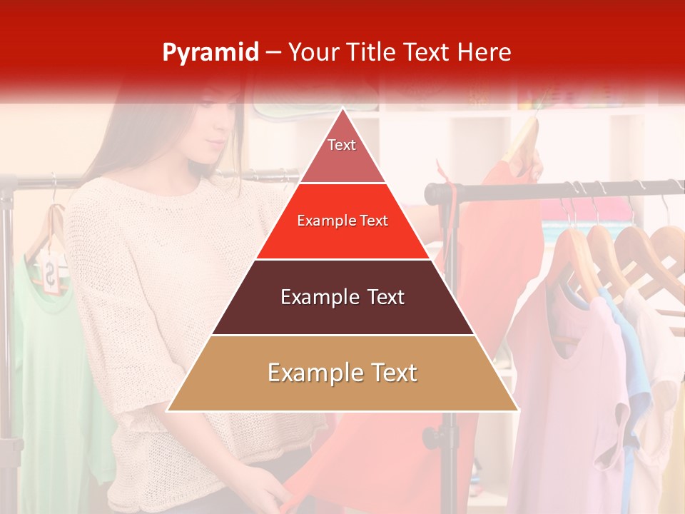 A Woman Looking At Clothes On A Rack PowerPoint Template