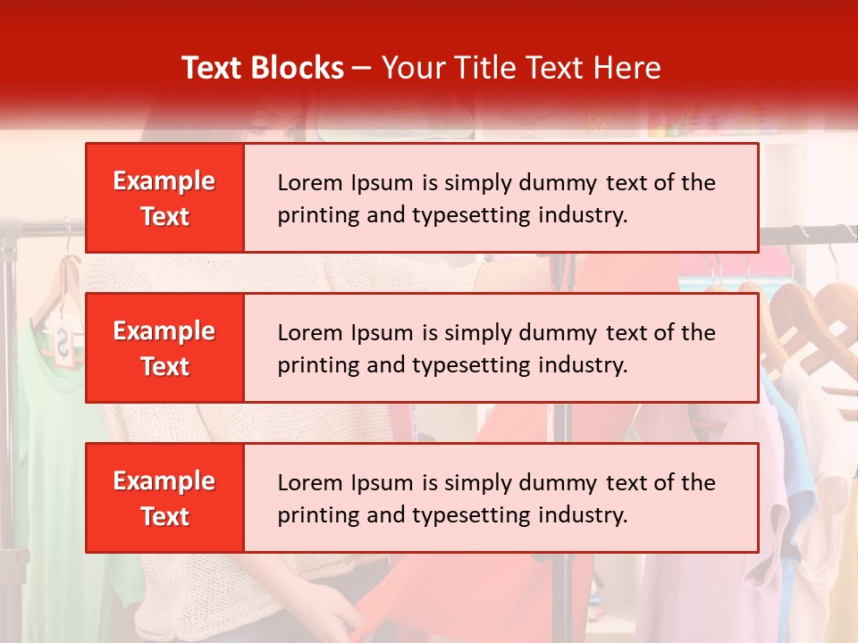 A Woman Looking At Clothes On A Rack PowerPoint Template