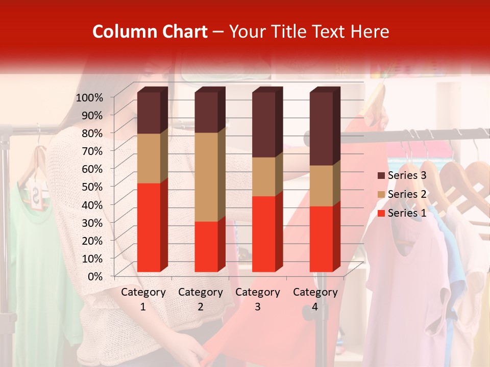 A Woman Looking At Clothes On A Rack PowerPoint Template