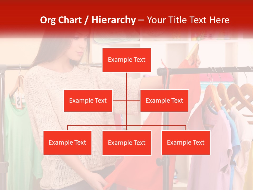 A Woman Looking At Clothes On A Rack PowerPoint Template