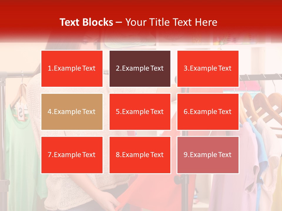 A Woman Looking At Clothes On A Rack PowerPoint Template