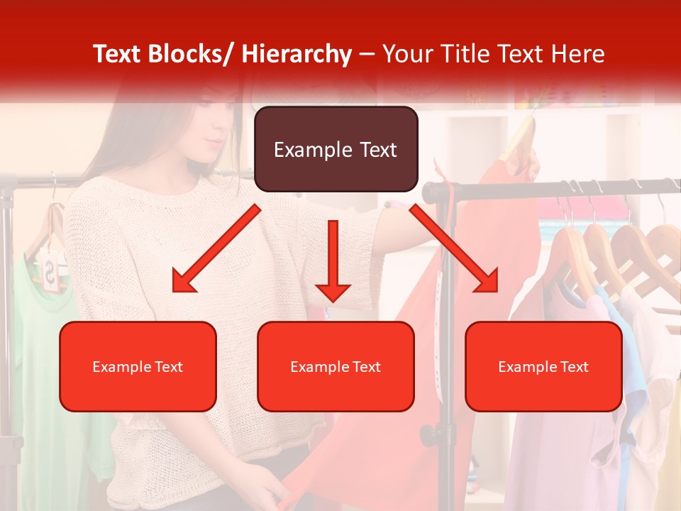 A Woman Looking At Clothes On A Rack PowerPoint Template